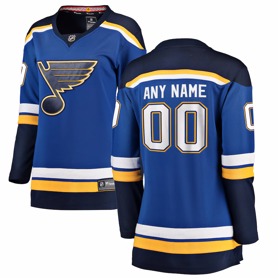 Women's St. Louis Blues Fanatics Blue Home Breakaway Custom Jersey - Jersey