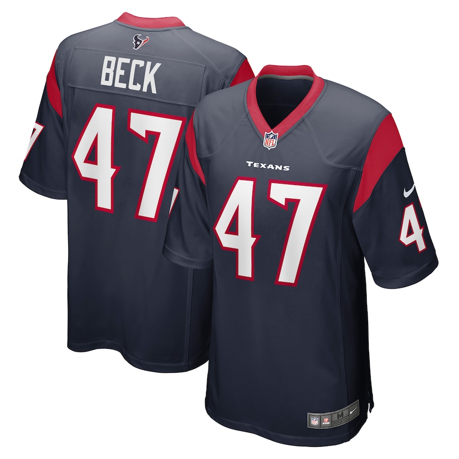 Men's Houston Texans Andrew Beck Nike Navy Team Game Jersey - Jersey
