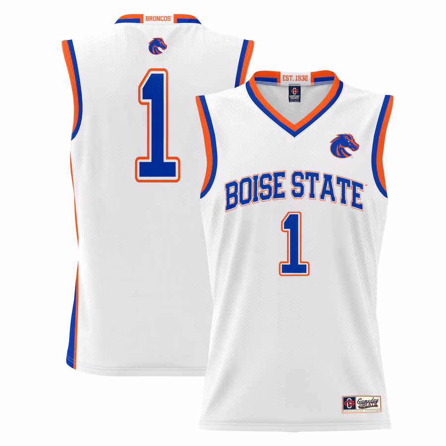 #1 Boise State Broncos GameDay Greats Youth Lightweight Basketball Jersey - White - Jersey