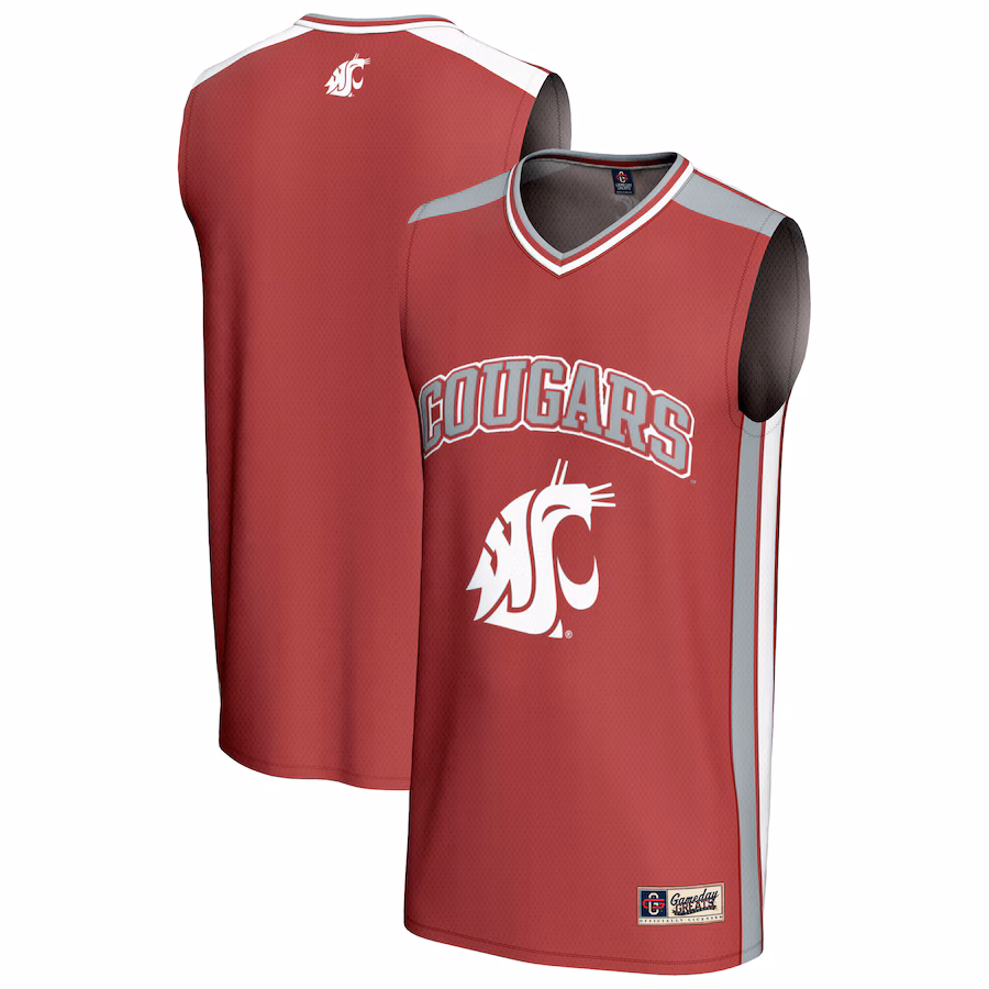 Men's GameDay Greats Crimson Washington State Cougars Spirit Basketball Jersey - Jersey