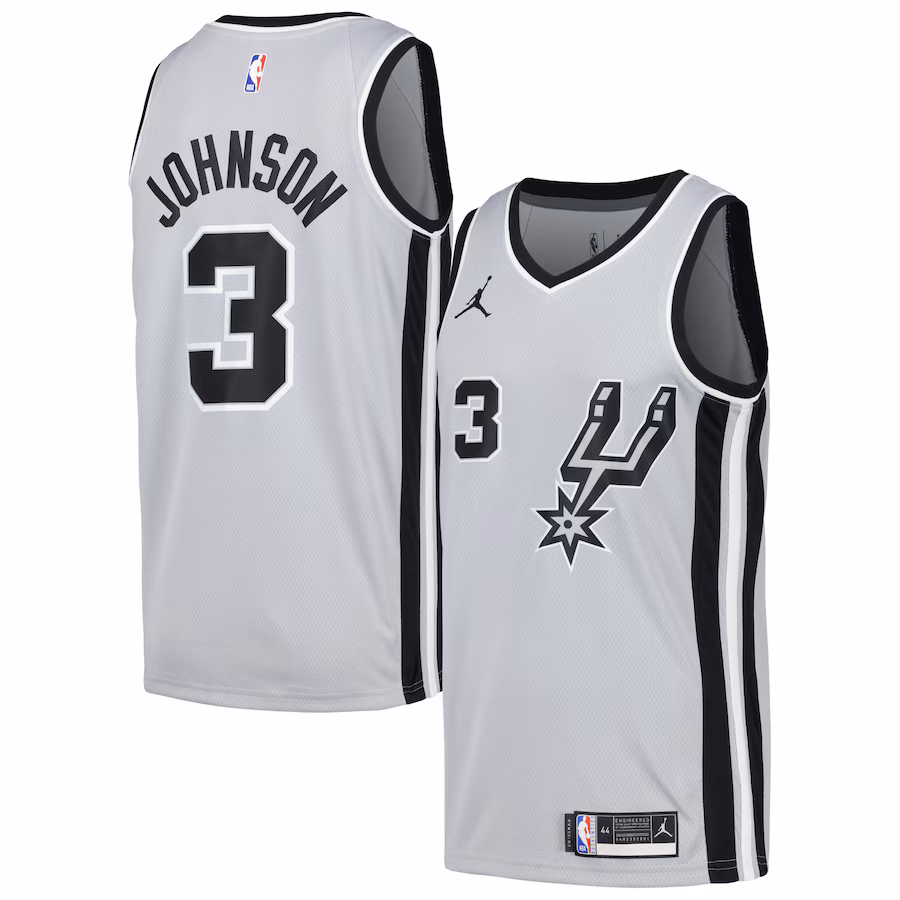 Men's San Antonio Spurs Keldon Johnson Nike Silver Swingman Player Jersey - Statement Edition - Jersey