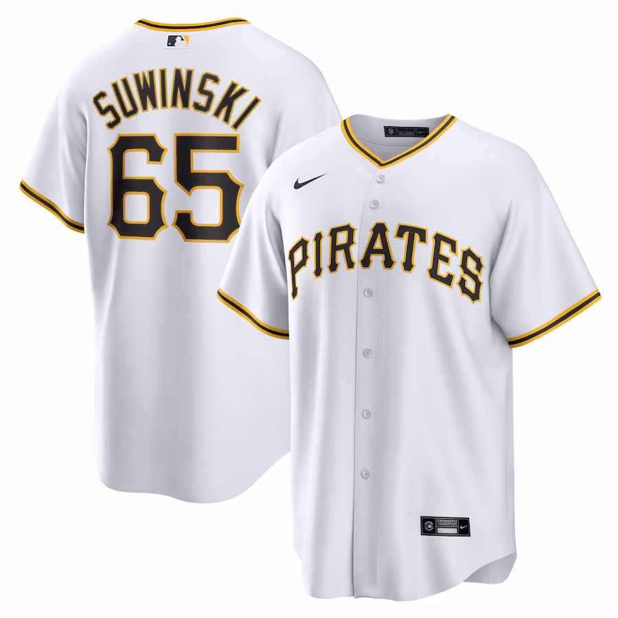 Men's Pittsburgh Pirates Jack Suwinski Nike White Home Replica Jersey - Jersey