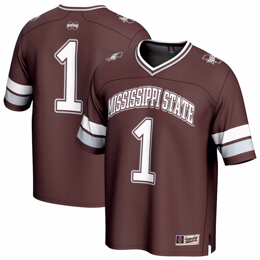 GameDay Greats #1 Maroon Mississippi State Bulldogs Lightweight Collegiate Football Fashion Jersey - Jersey