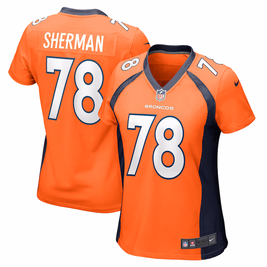 Women's Denver Broncos William Sherman Nike  Orange Team Game Jersey - Jersey