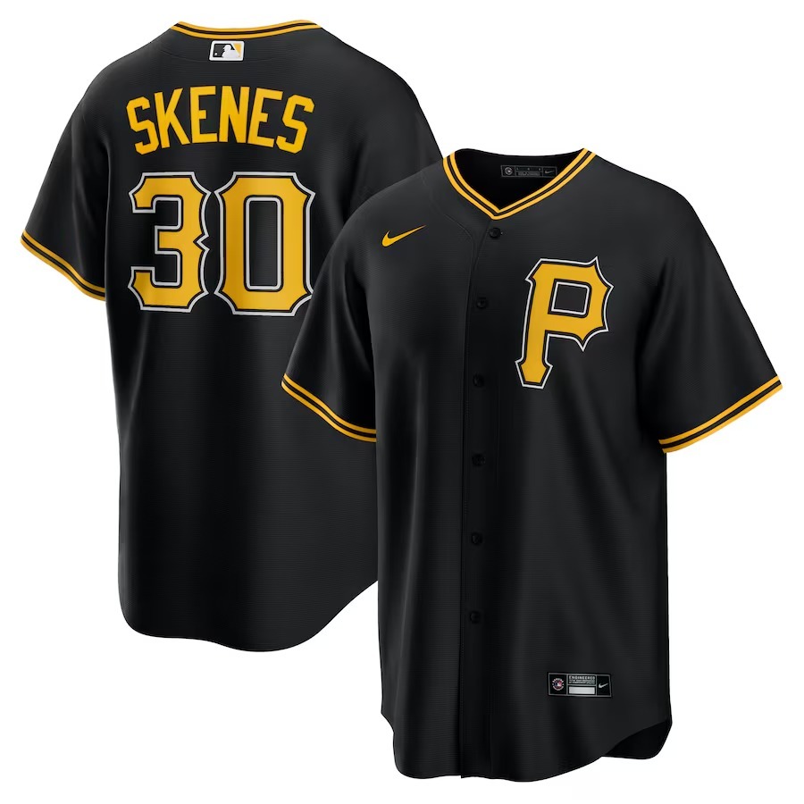 Men's Pittsburgh Pirates Paul Skenes Nike Black Alternate Replica Player Jersey - Jersey