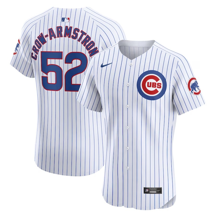 Men's Chicago Cubs Pete Crow-Armstrong Nike White Home Elite Player Jersey - Jersey