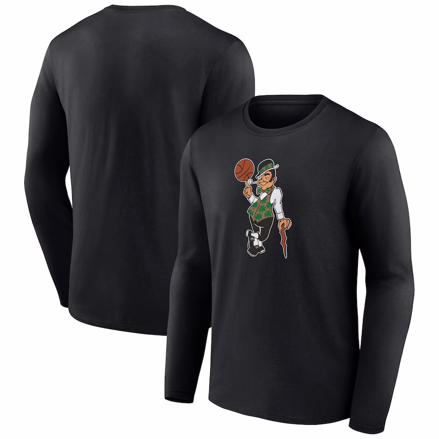 Men's Boston Celtics  Black Alternate Logo Long Sleeve T-Shirt - Jersey