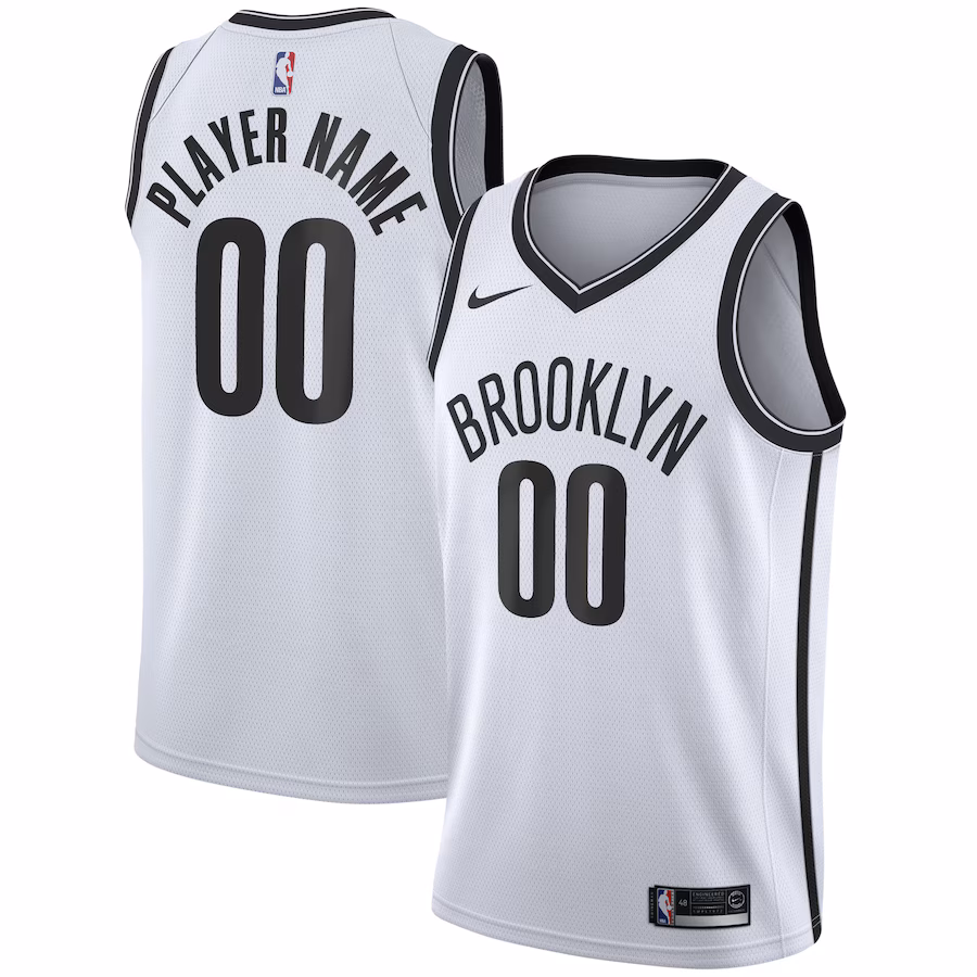 Men's Brooklyn Nets Nike White 2020/21 Swingman Custom Jersey - Association Edition - Jersey