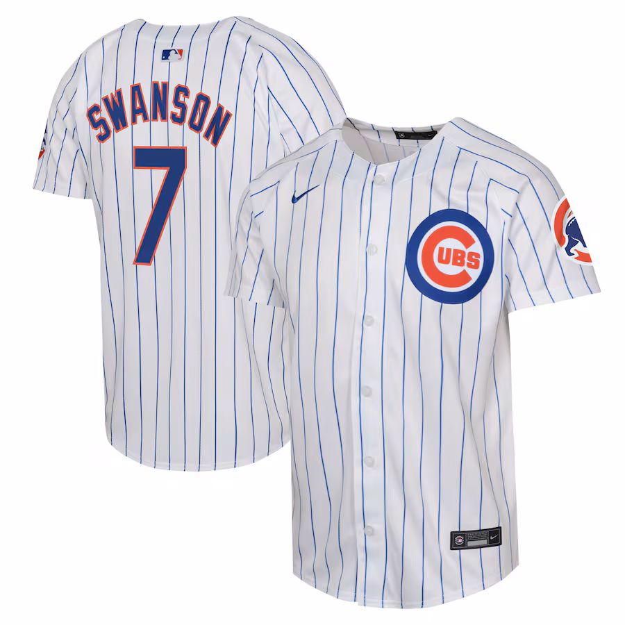 Youth Chicago Cubs Dansby Swanson Nike White Limited Player Jersey - Jersey