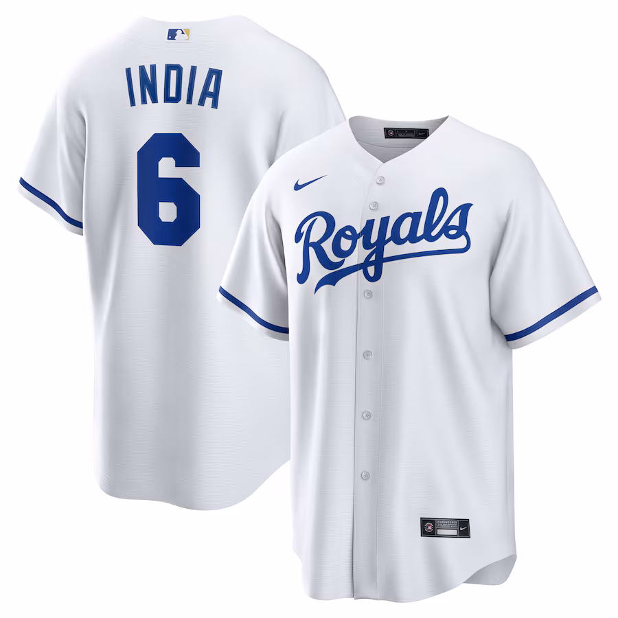 Men's Kansas City Royals Jonathan India Nike White Home Replica Player Jersey - Jersey