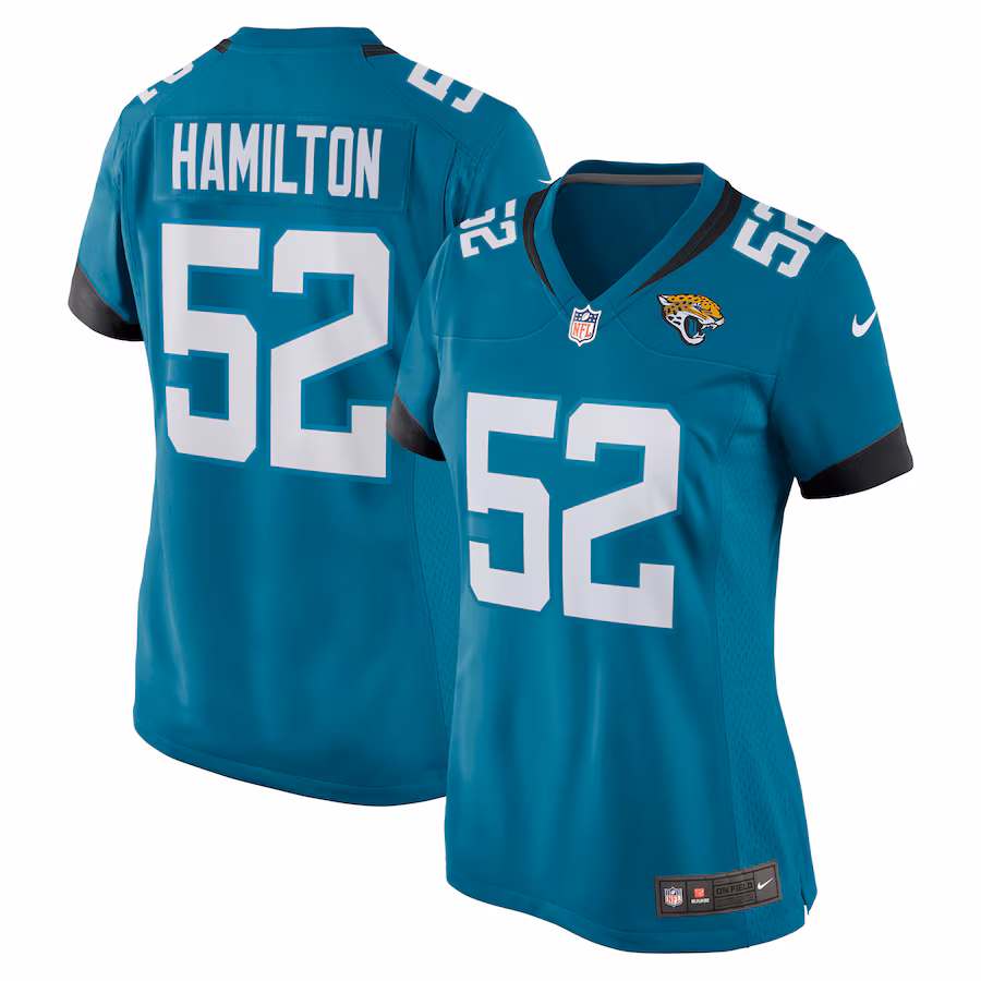 Women's Jacksonville Jaguars DaVon Hamilton Nike Teal Nike Game Jersey - Jersey
