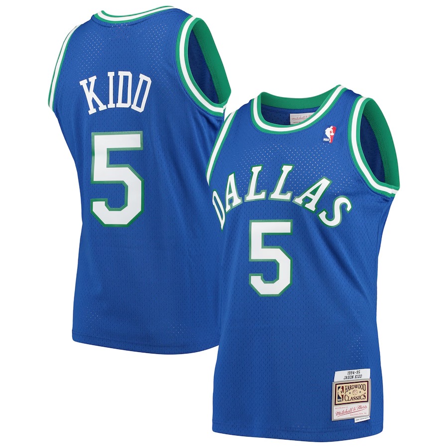 Men's Dallas Mavericks Jason Kidd Mitchell & Ness Blue 1994/95 Hardwood Classics Swingman Jersey - Jersey