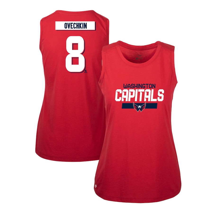 Women's Washington Capitals Alexander Ovechkin Levelwear Red Macy Player Name & Number Tank Top - Jersey