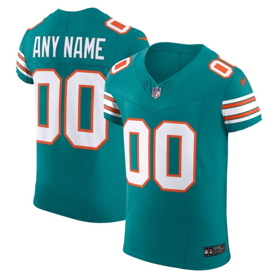 Men's Miami Dolphins Nike Aqua Alternate Vapor F.U.S.E. Elite Custom Jersey - Jersey