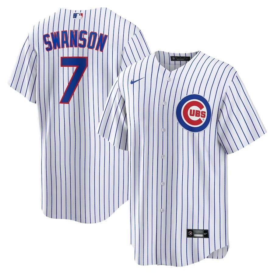 Men's Chicago Cubs Dansby Swanson Nike White Replica Player Jersey - Jersey