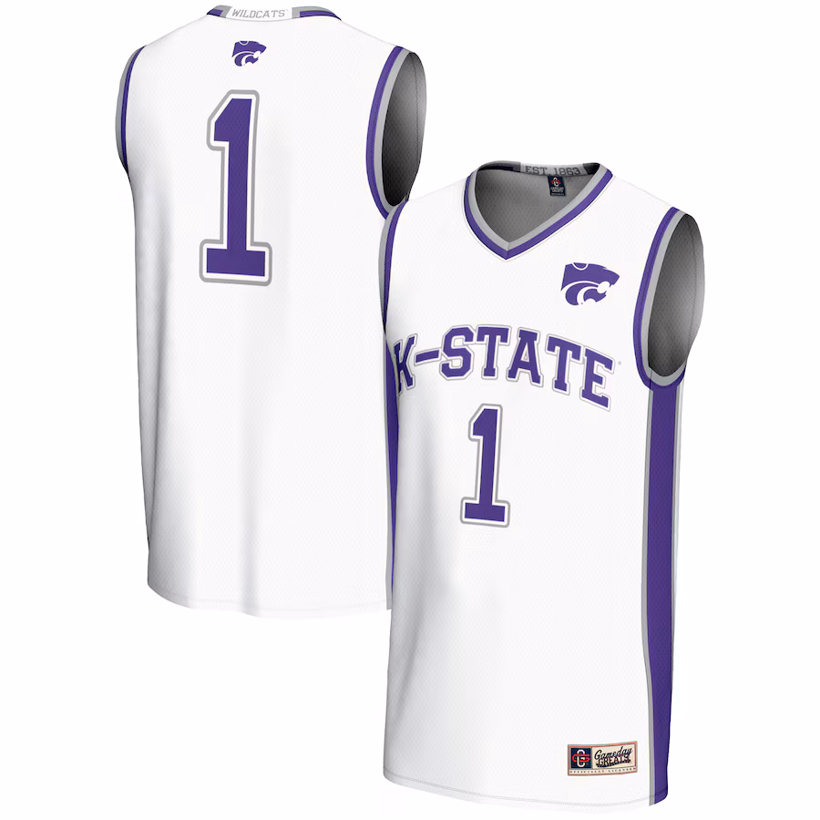 Men's GameDay Greats #1  White Kansas State Wildcats  Lightweight Basketball Jersey - Jersey