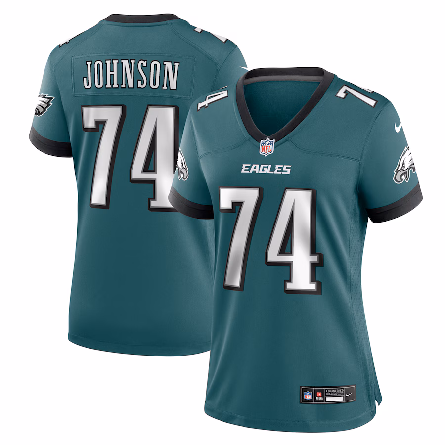 Women's Philadelphia Eagles Fred Johnson Nike Midnight Green Team Game Jersey - Jersey