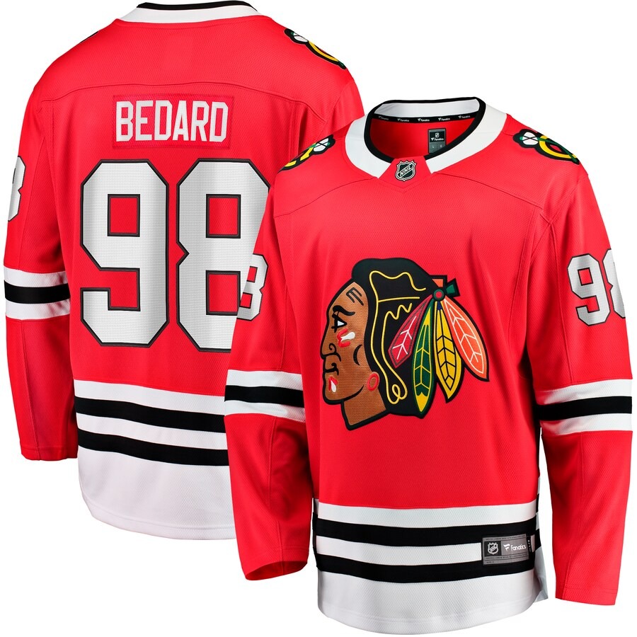 Men's Chicago Blackhawks Connor Bedard Fanatics Branded Red 2023 NHL Draft Home Breakaway Player Jersey - Jersey