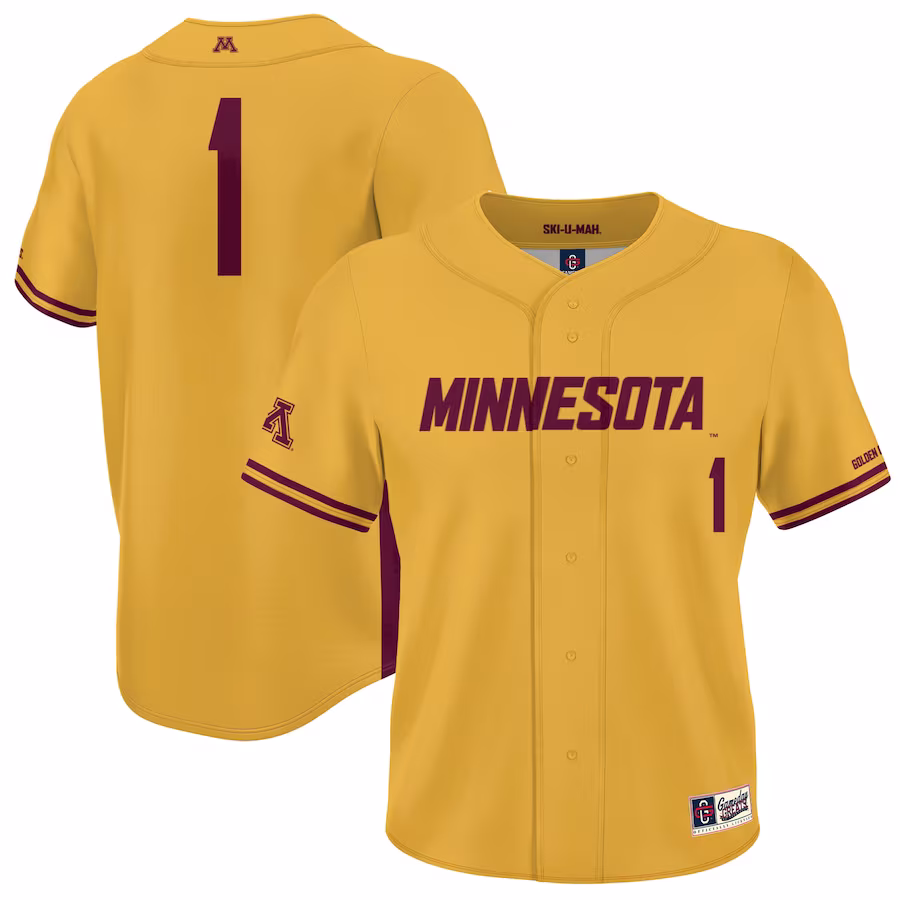 #1 Minnesota Golden Gophers GameDay Greats Youth Baseball Jersey Lightweight- Gold - Jersey