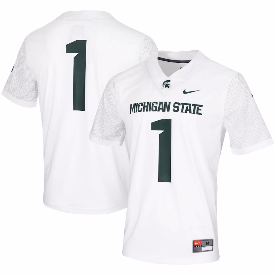 Men's Nike #1 White Michigan State Spartans Untouchable Game Jersey - Jersey