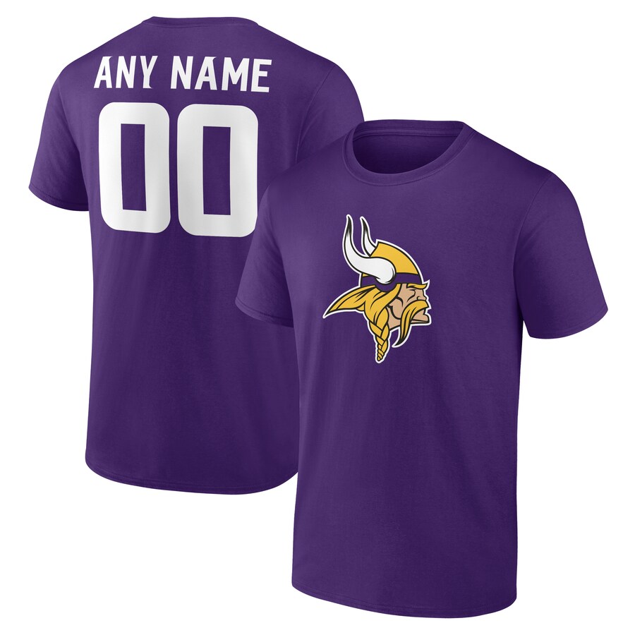 Men's Minnesota Vikings  Purple Team Authentic Custom T-Shirt - Jersey