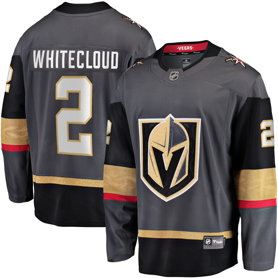 Men's Vegas Golden Knights Zach Whitecloud Fanatics Branded Gray Alternate Breakaway Jersey - Jersey