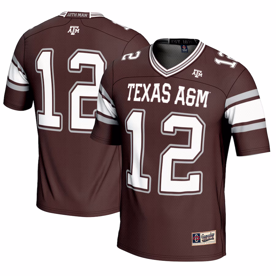 Men's GameDay Greats #12 Maroon Texas A&M Aggies Football Lightweight Fashion Jersey - Jersey