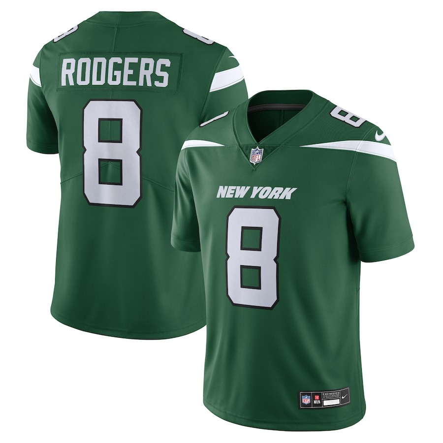 Men's New York Jets Aaron Rodgers Nike Gotham Green  Vapor Untouchable Limited Jersey - Jersey