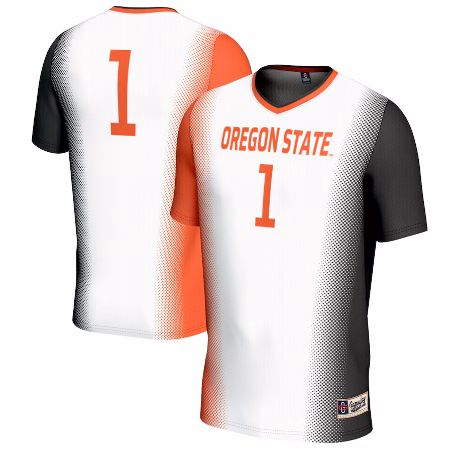 #1 Oregon State Beavers GameDay Greats Unisex Women's Soccer Fashion Jersey - White - Jersey