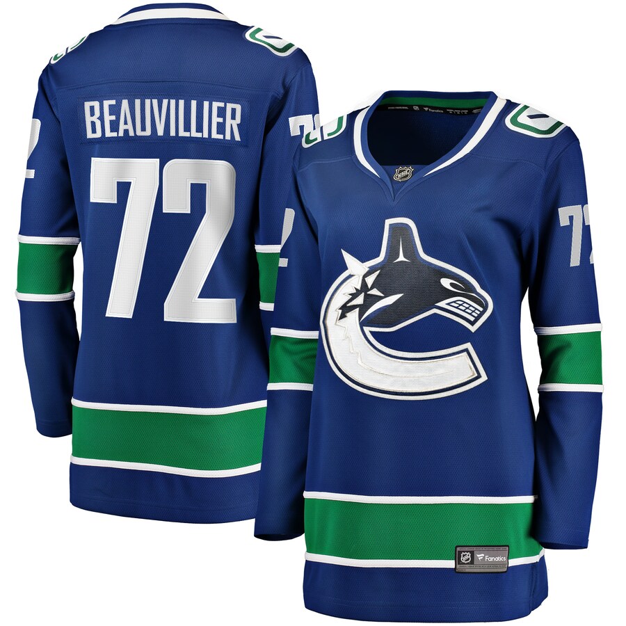 Women's Vancouver Canucks Anthony Beauvillier Fanatics Branded Blue Home Breakaway Jersey - Jersey