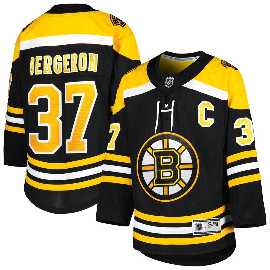 Youth Boston Bruins Patrice Bergeron Black Home Premier Player Jersey - Jersey