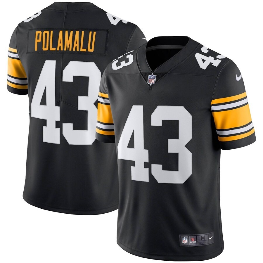 Men's Pittsburgh Steelers Troy Polamalu Nike Black Retired Player Limited Alternate Jersey - Jersey