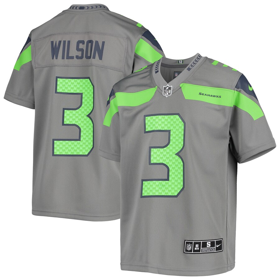 Youth Seattle Seahawks Russell Wilson Nike Gray Inverted Team Game Jersey - Jersey