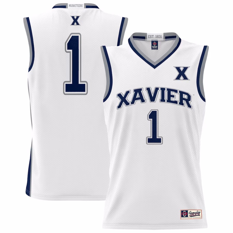 #1 Xavier Musketeers GameDay Greats Unisex Lightweight Basketball Jersey - White - Jersey