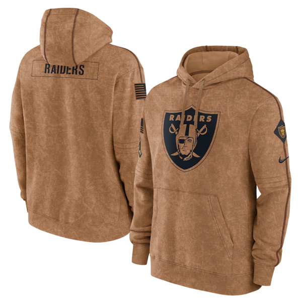 Men's Las Vegas Raiders 2023 Brown Salute to Service Pullover Hoodie - Jersey