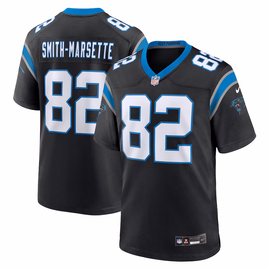 Men's Carolina Panthers Ihmir Smith-Marsette Nike  Black Team Game Jersey - Jersey