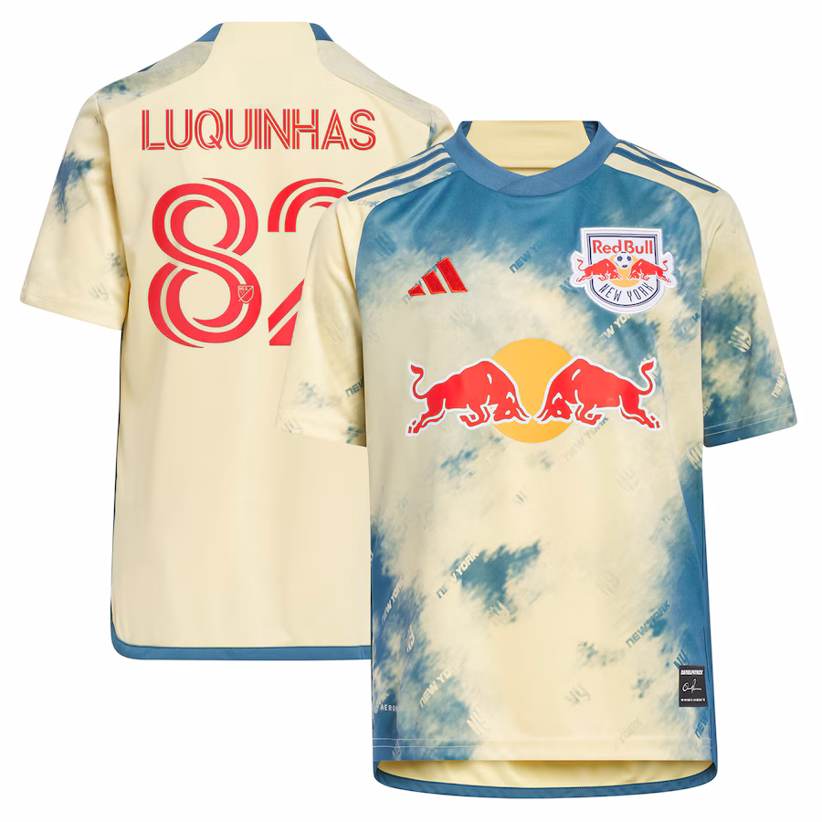 Youth New York Red Bulls Luquinhas adidas Yellow 2023 Daniel Patrick Kit Replica Jersey - Jersey