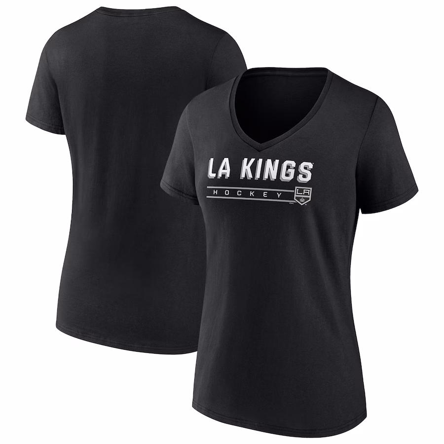 Women's Los Angeles Kings Fanatics Black V-Neck T-Shirt - Jersey