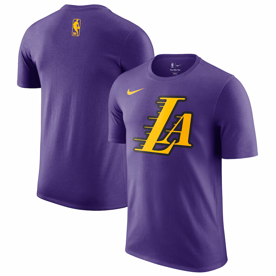Men's Los Angeles Lakers Nike Purple 2024/25 City Edition Essential Logo T-Shirt - Jersey