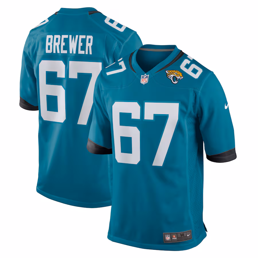 Men's Jacksonville Jaguars Chandler Brewer Nike  Teal  Game Jersey - Jersey