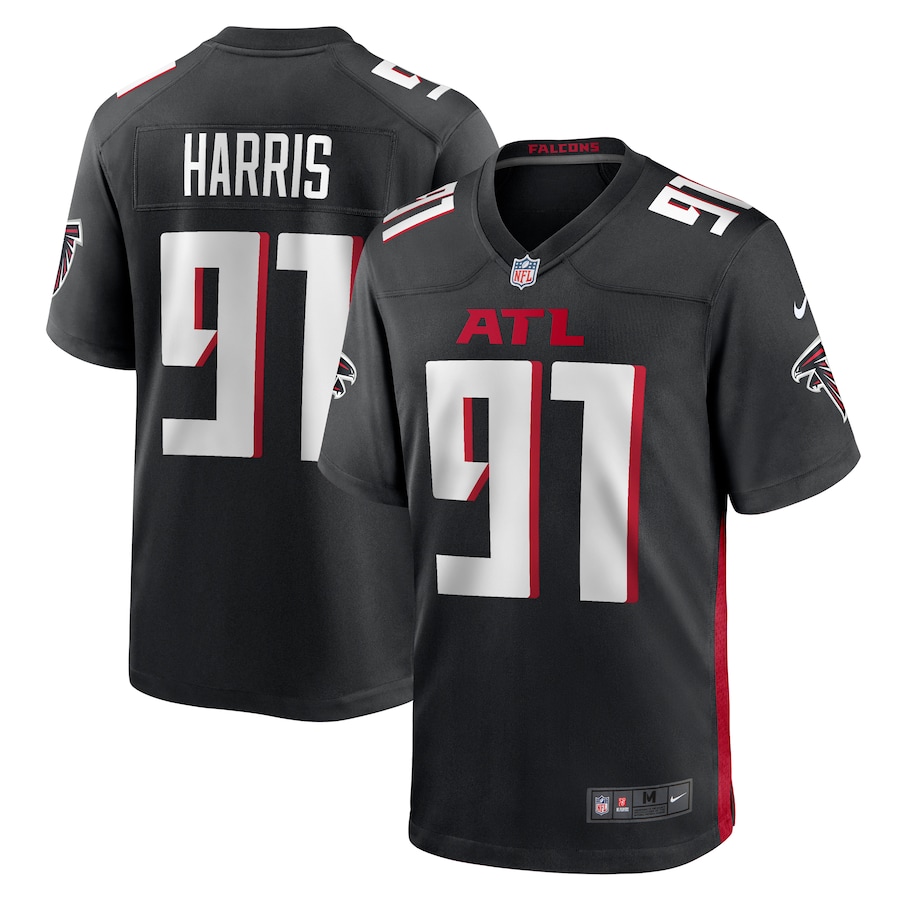 Men's Atlanta Falcons Demone Harris Nike  Black  Game Jersey - Jersey
