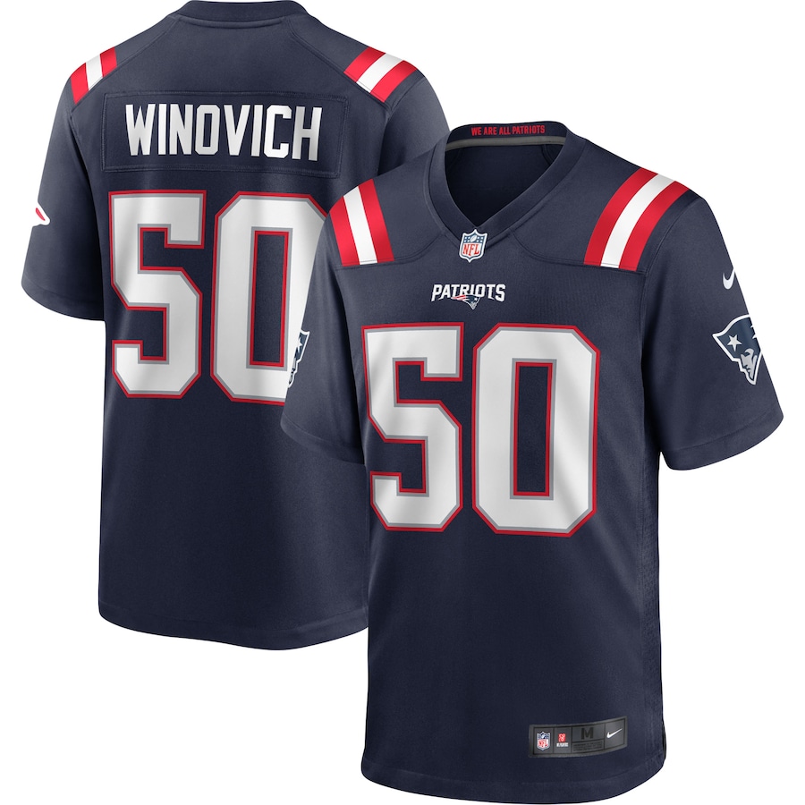 Men's New England Patriots Chase Winovich Nike Navy Game Player Jersey - Jersey