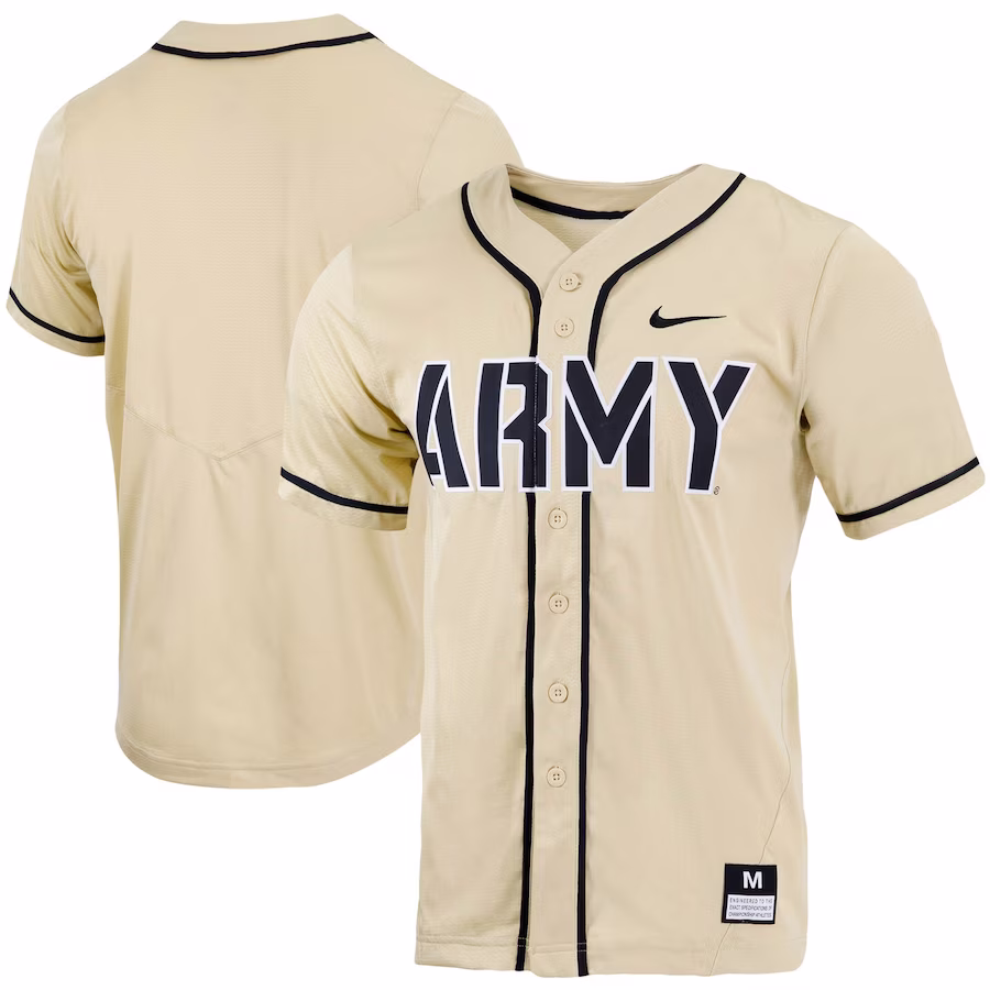 Army Black Knights Nike Replica Full-Button Baseball Jersey - Gold - Jersey