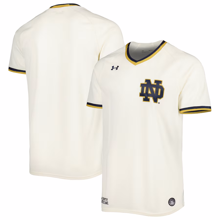 Men's Under Armour Cream Notre Dame Fighting Irish Replica Baseball Jersey - Jersey