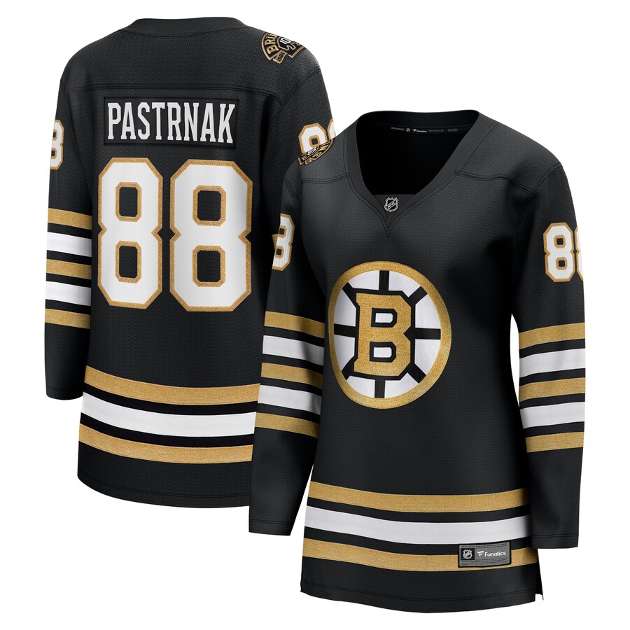 Women's Boston Bruins David Pastrnak Fanatics Branded Black 100th Anniversary Premier Breakaway Player Jersey - Jersey