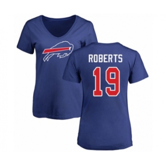 Football Women's Buffalo Bills #19 Andre Roberts Royal Blue Name & Number Logo T-Shirt - Jersey
