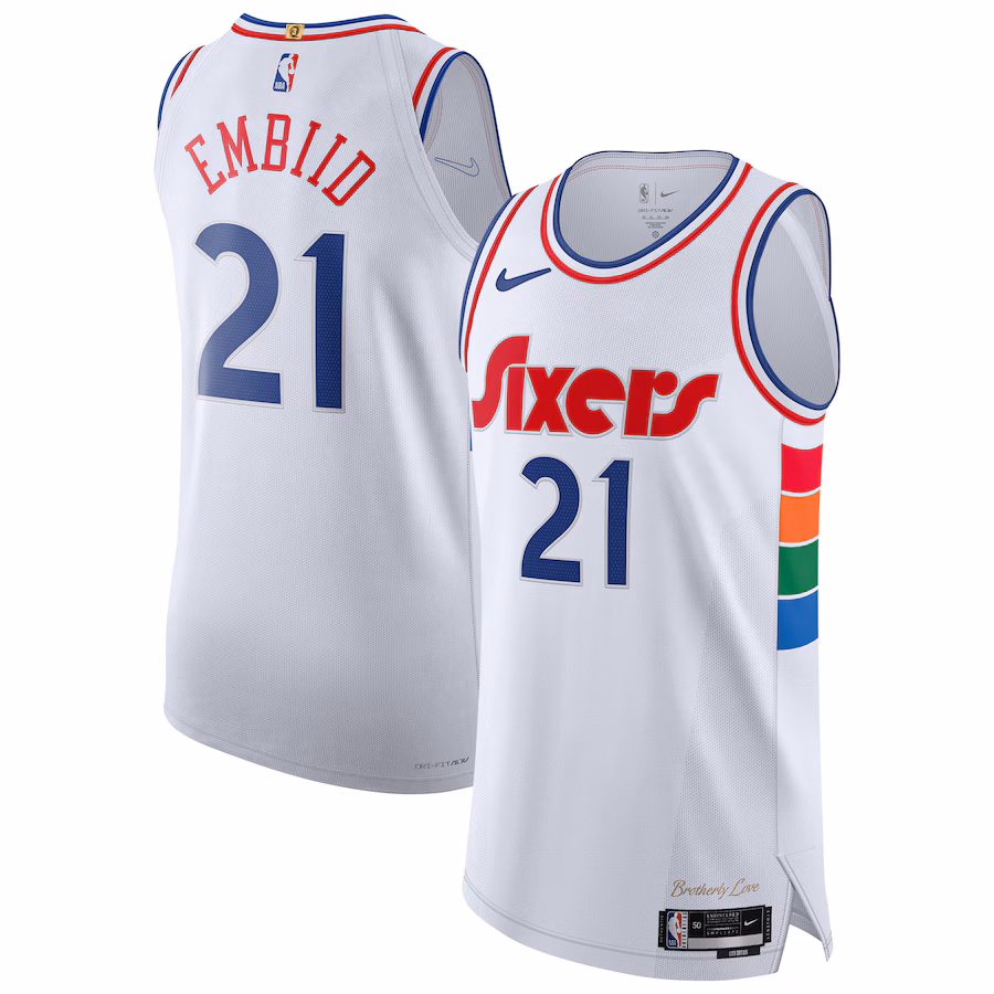 Men's Philadelphia 76ers Joel Embiid Nike White 2024/25 Authentic Player Jersey - City Edition - Jersey