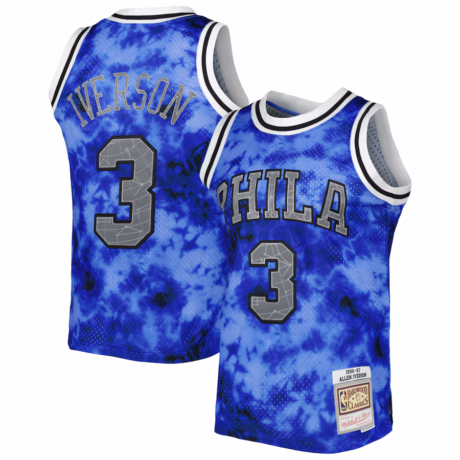 Men's Philadelphia 76ers Allen Iverson Mitchell & Ness Royal 1996/97 Galaxy Swingman Jersey - Jersey