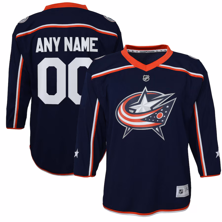 Youth Columbus Blue Jackets Navy Home Replica Custom Jersey - Jersey