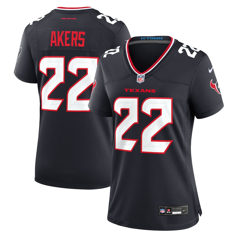 Women's Houston Texans Cam Akers Nike Navy Team Game Jersey - Jersey